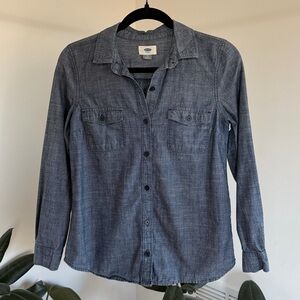 Blue Denim Button-Up Shirt